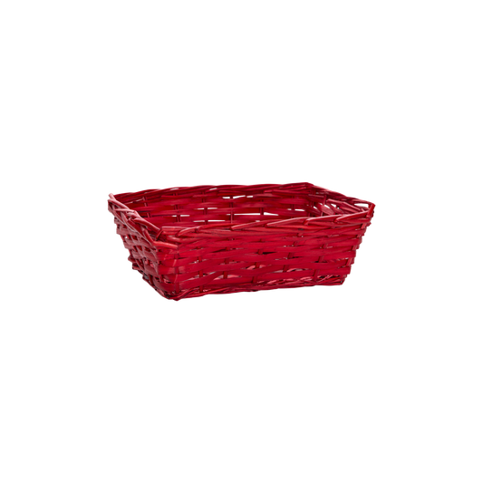 30.5cm Red Rectangular Split Willow Packing Tray