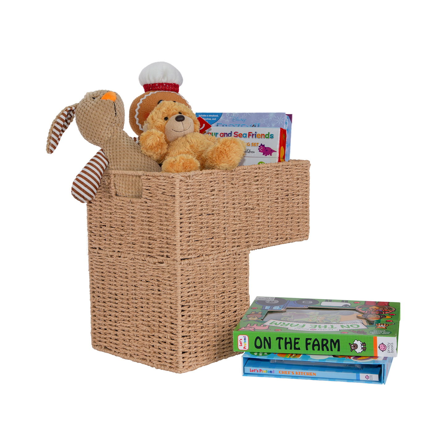 Paper Rope Stair Storage Basket with Handle