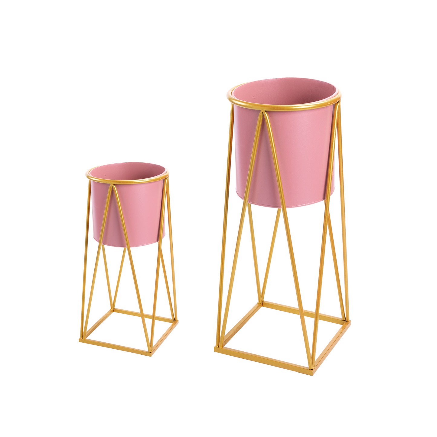 Pink Metal Planter with Stand - 2 Sizes
