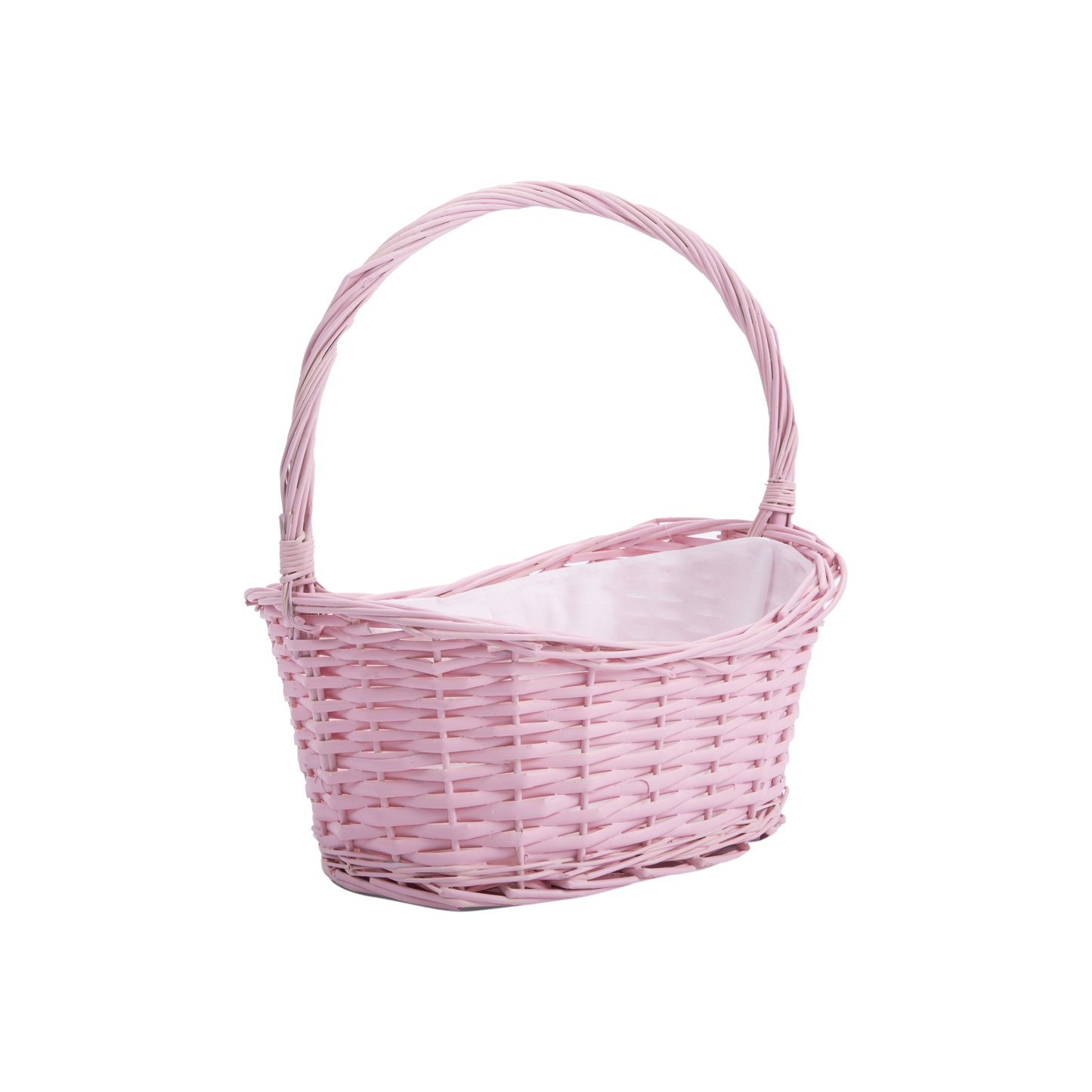 Pink Wicker Flower Girl Shopper Basket