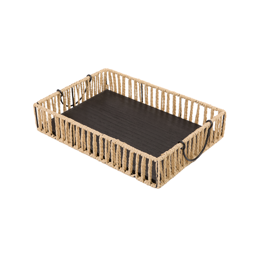 Rectangular Paper Rope Storage Basket with Handle - 3 Sizes – Wickerfield