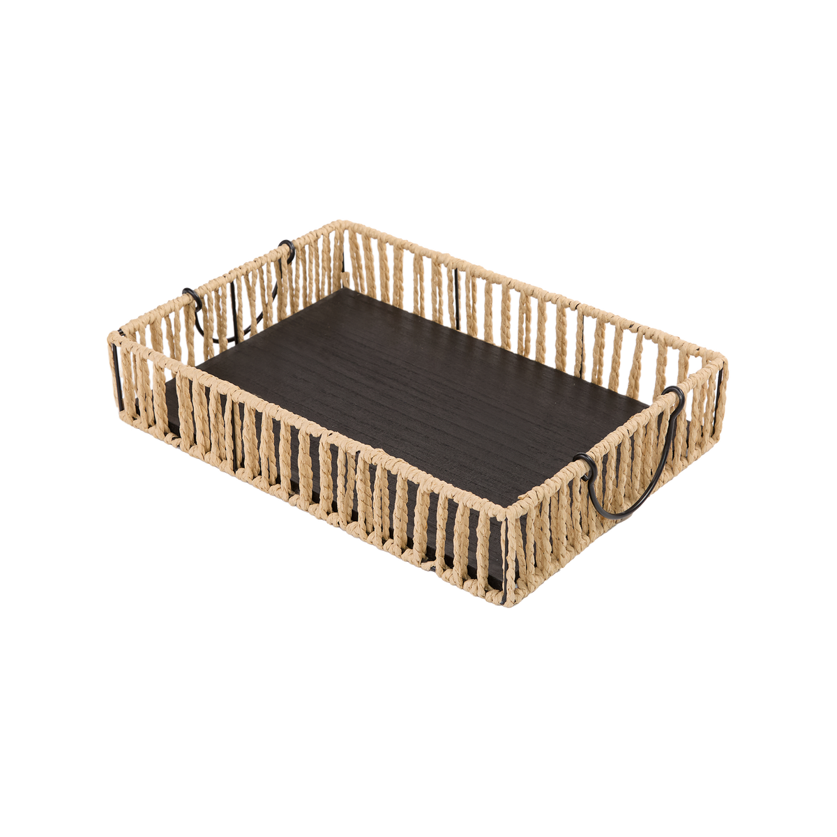 Rectangle Rope Basket Target Rectangular Paper Rope Storage Basket with Handle - 3 Sizes – Wickerfield