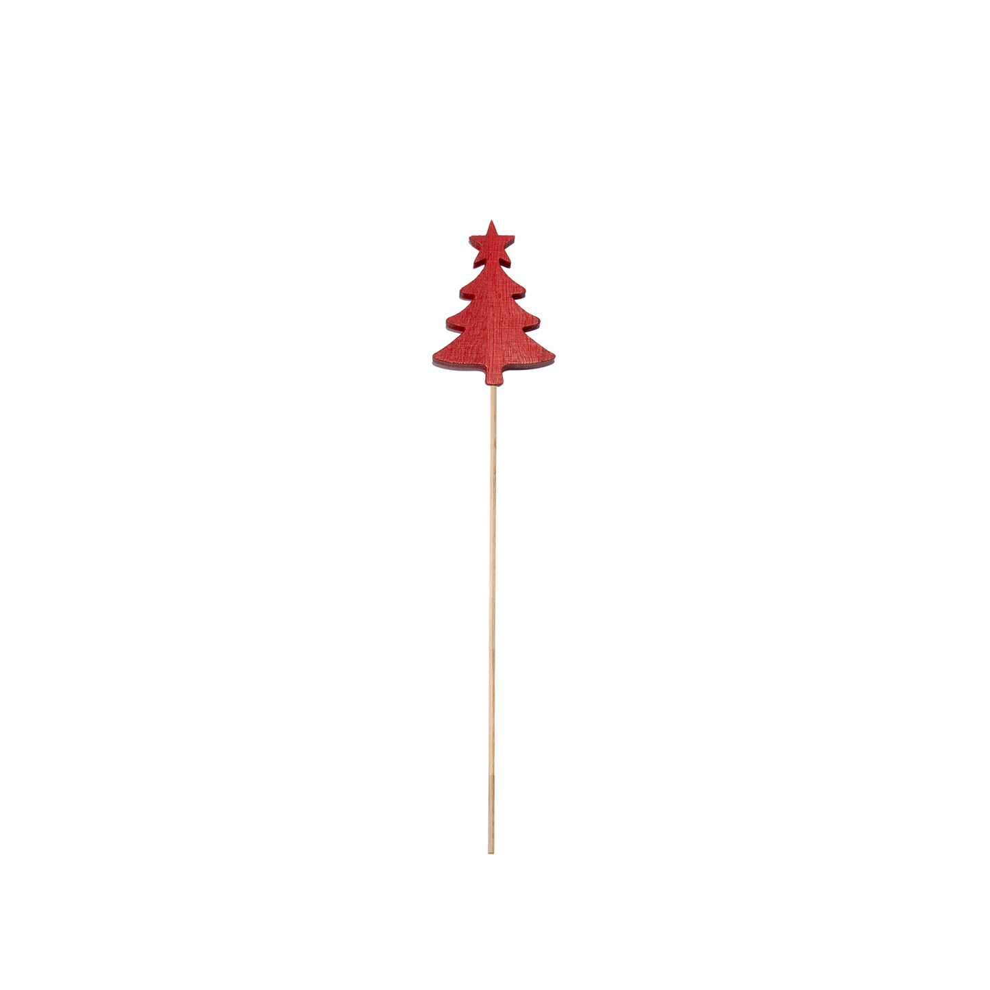 Set 10 Wooden Christmas Tree Stick Decorations - Gold / Red / White