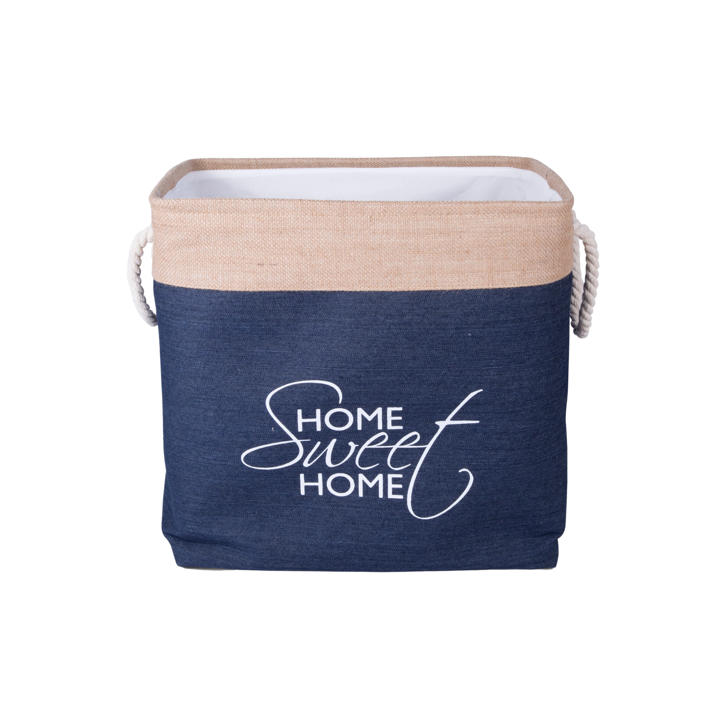 Rope Handled Canvas Laundry Basket with Lining