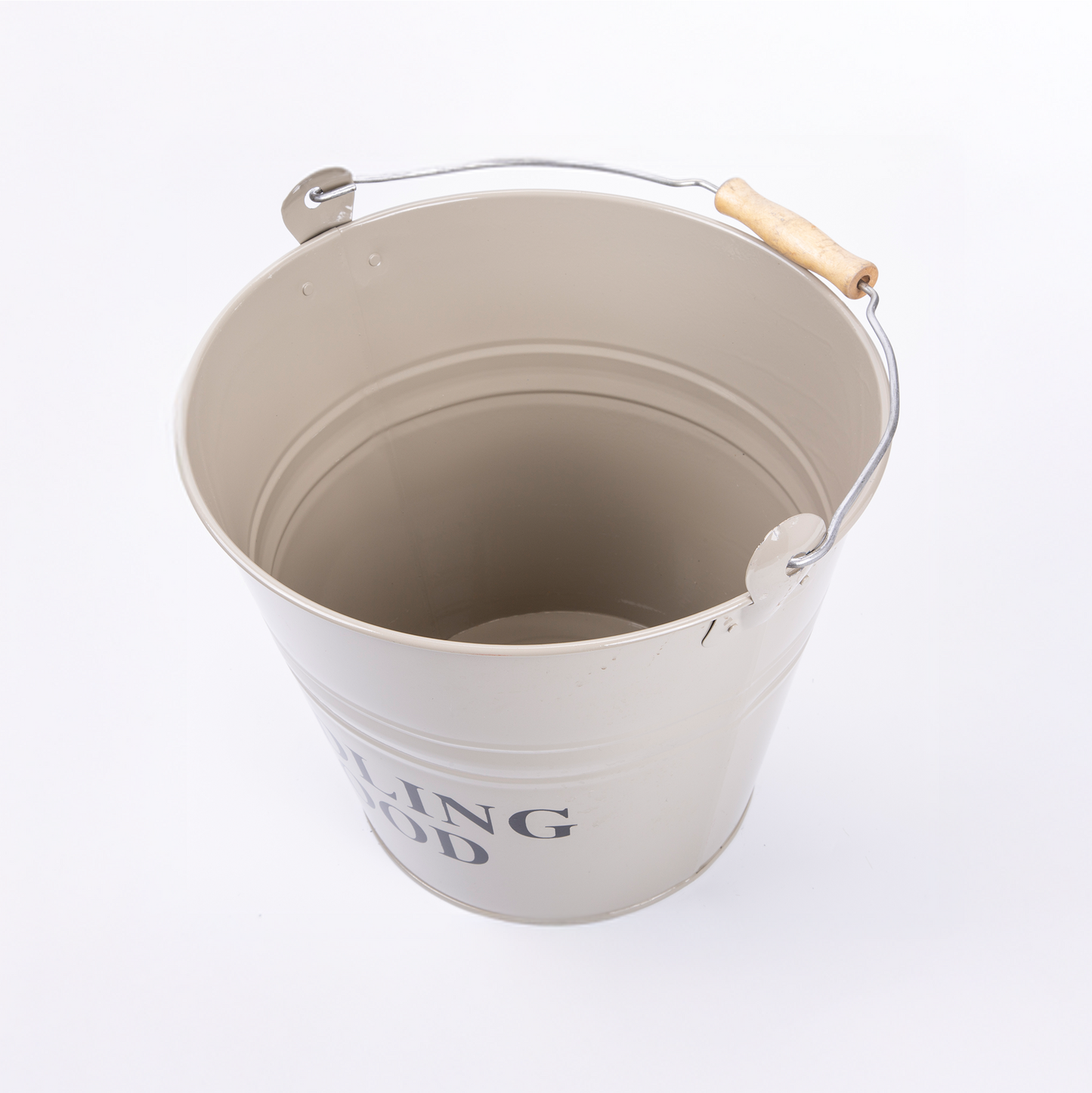 Round Metal Kindling Basket with Carry Handle