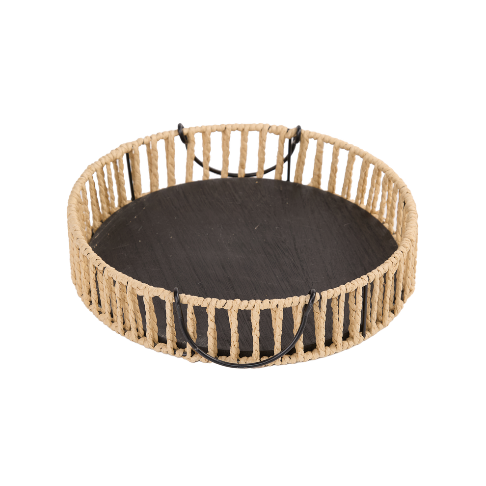 Round Paper Rope Storage Basket with Handle – Wickerfield