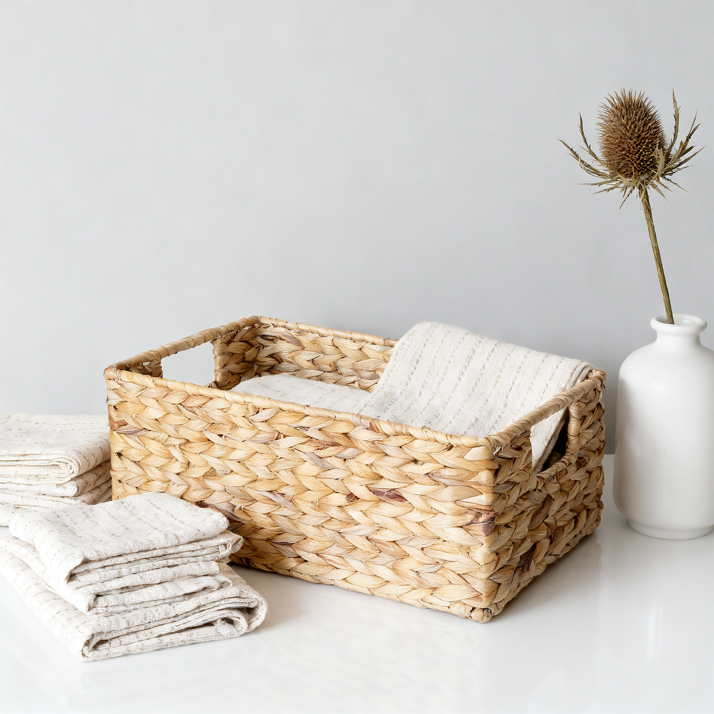 Water Hyacinth Rectangular Storage Basket - 3 Sizes