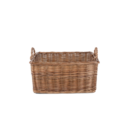 Double Steamed Rectangular Wicker Log Basket
