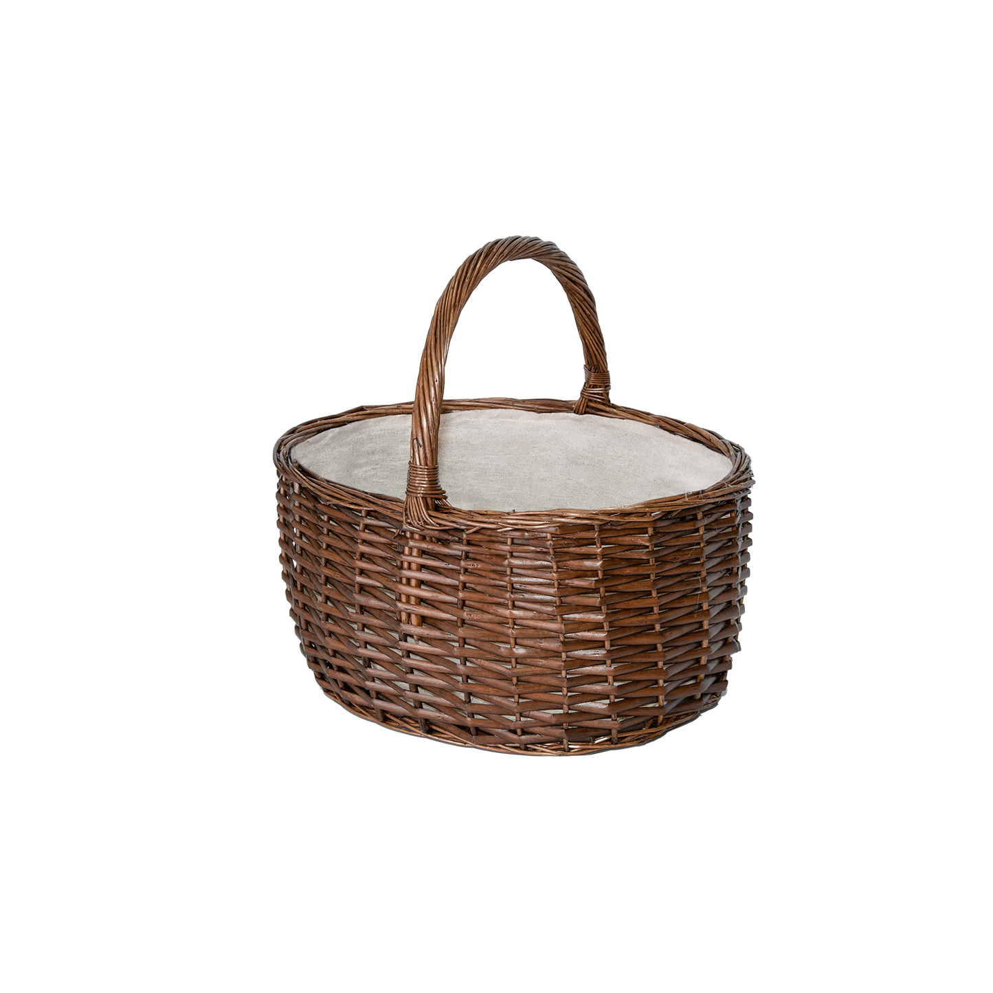 Brown Oval Wicker Picnic Shopper Basket - 2 Sizes