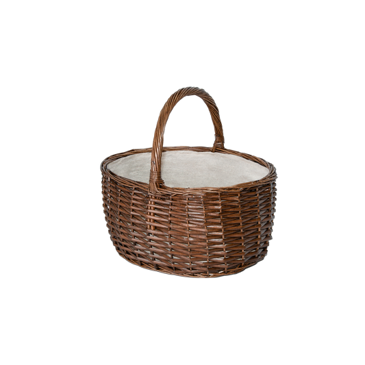 Brown Oval Wicker Picnic Shopper Basket - 2 Sizes