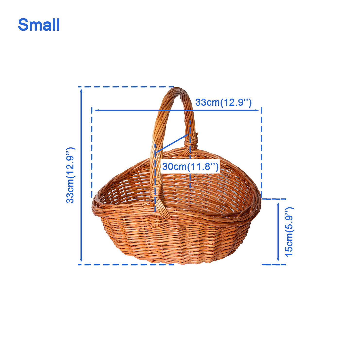 Light Steamed Oval Wicker Shopper Basket - 2 Sizes