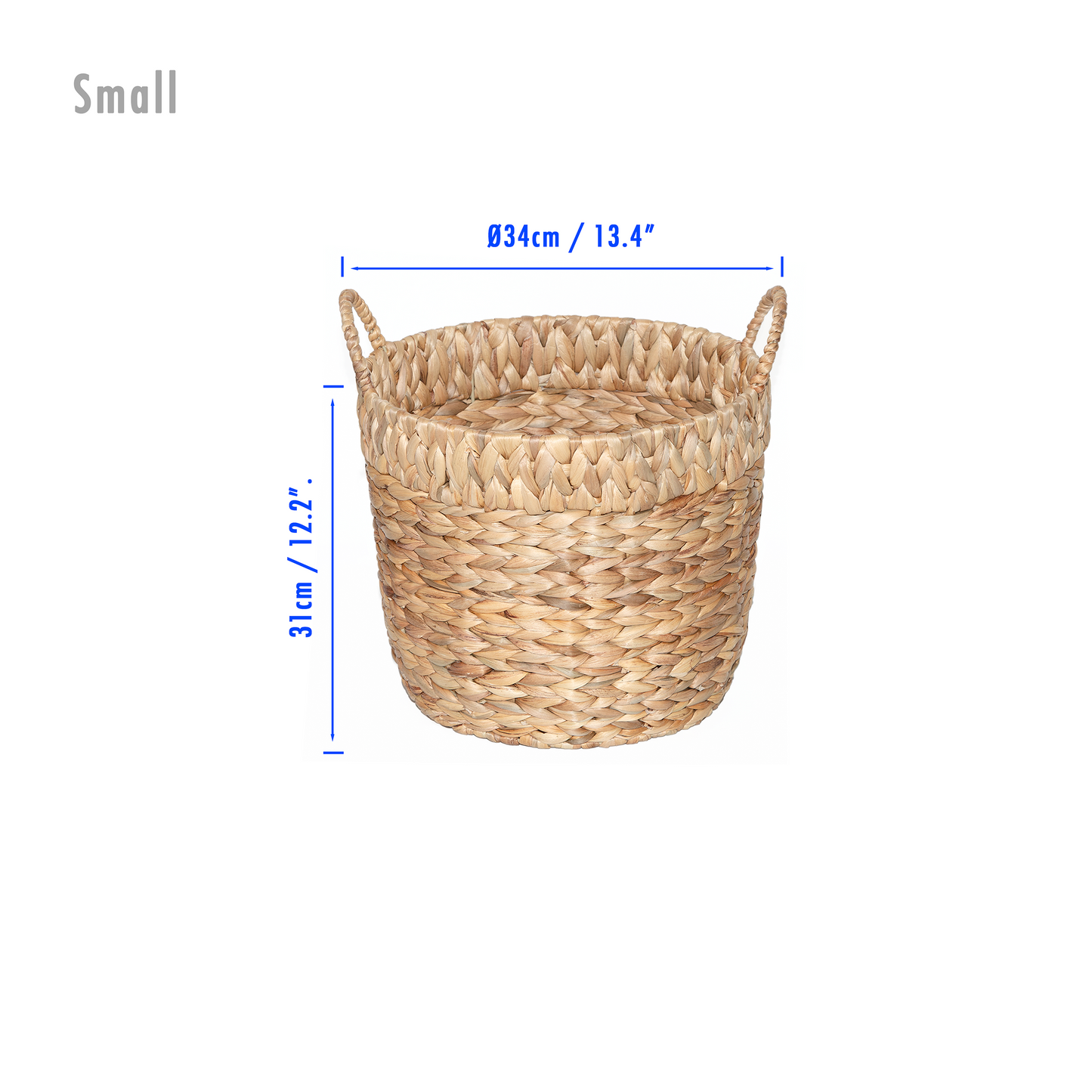 Water Hyacinth Round Storage Wash Basket - 3 Sizes