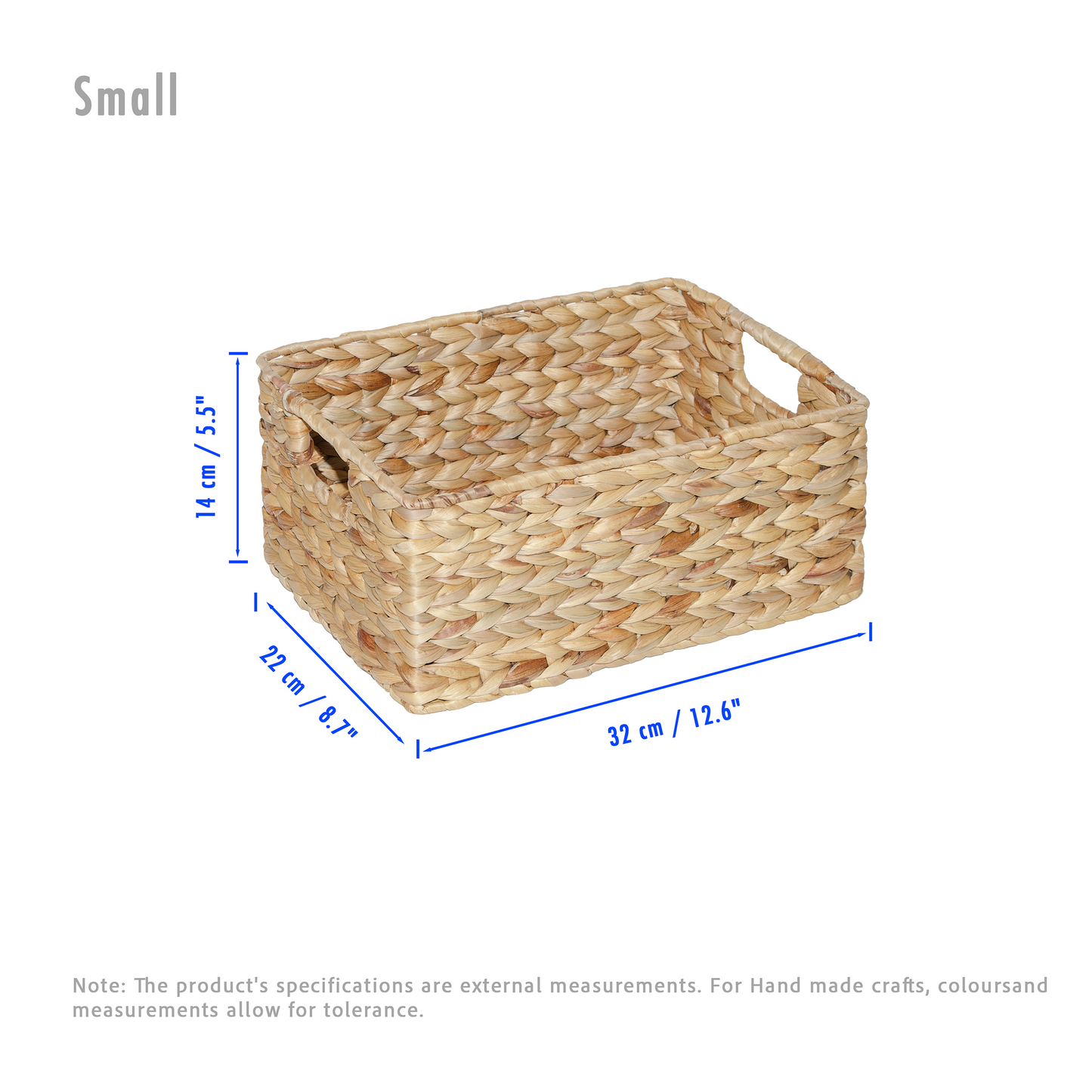 Water Hyacinth Rectangular Storage Basket - 3 Sizes