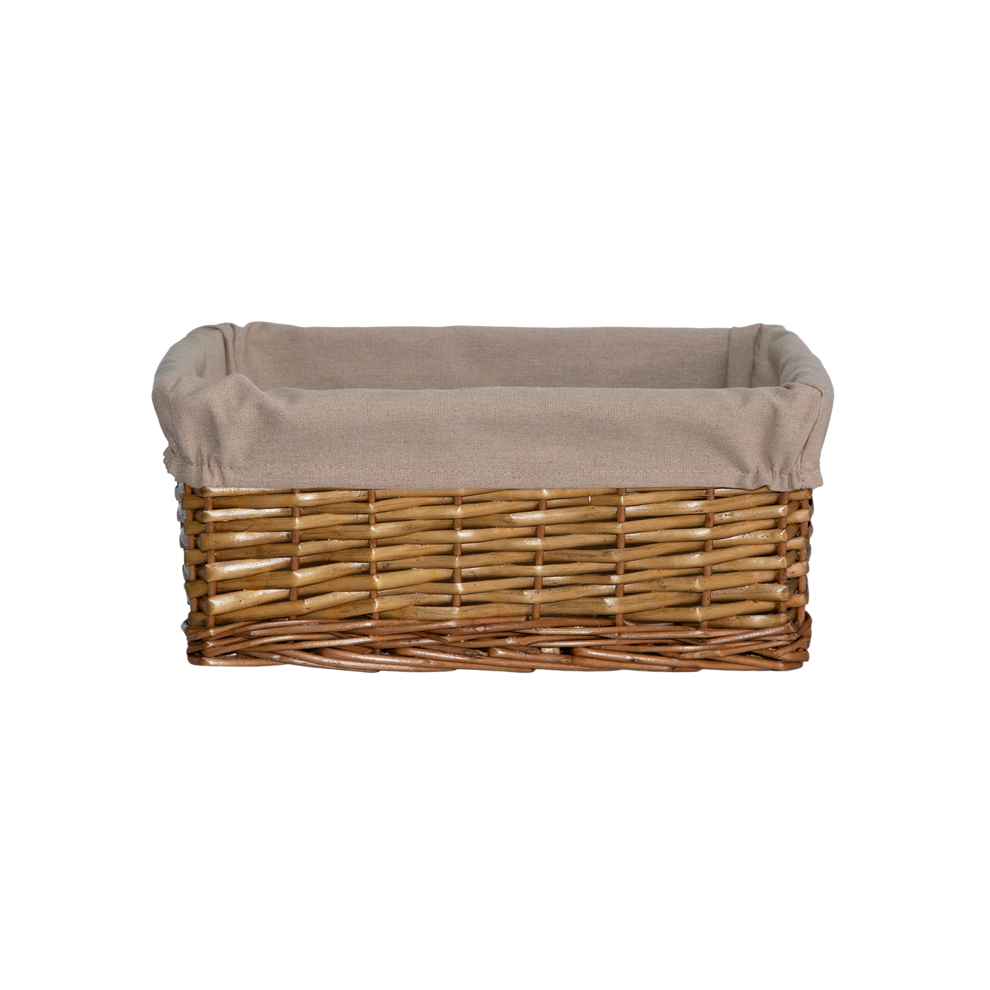 Double Steamed Wicker Storage Basket with Lining - 3 Sizes