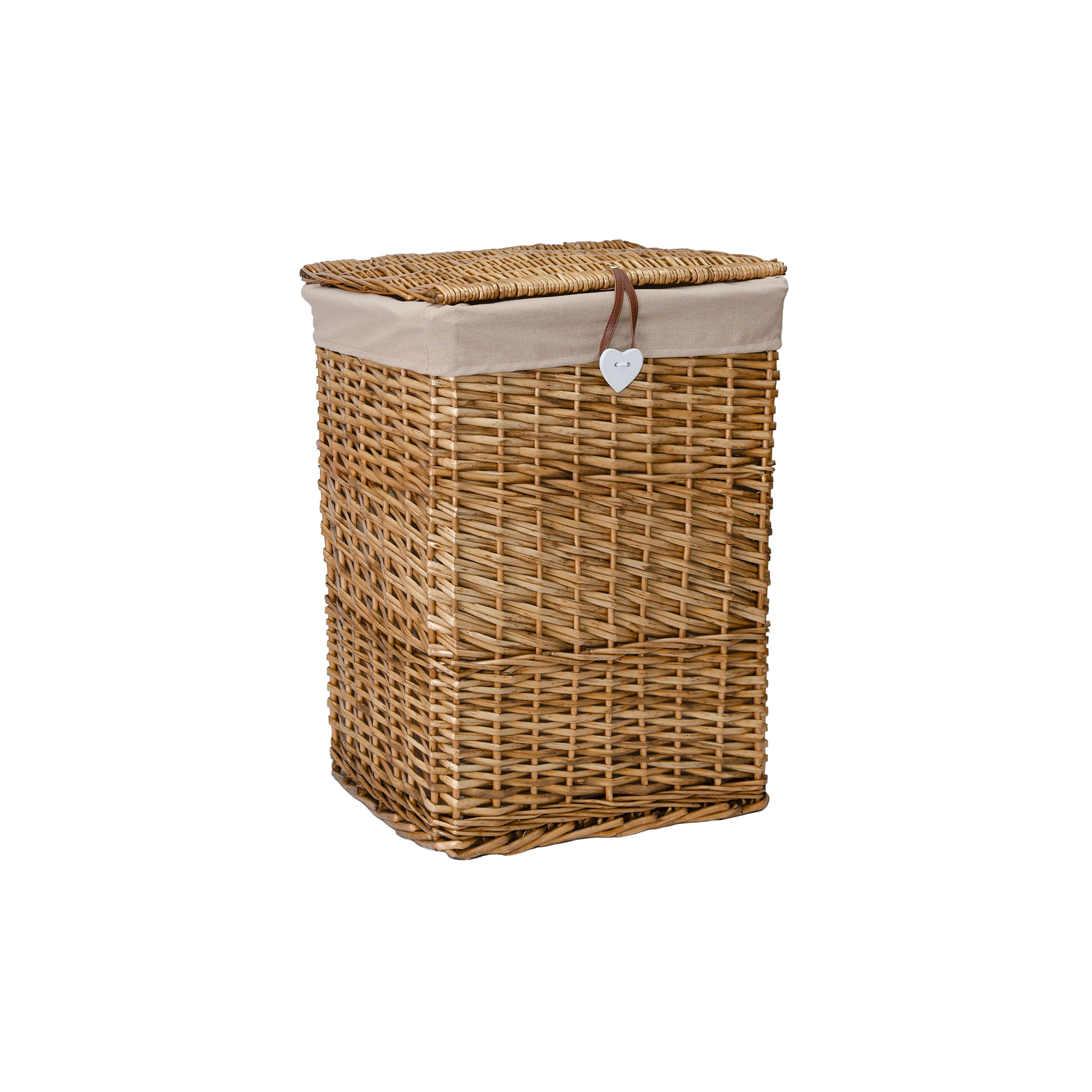 Light Steamed Rectangular Wicker Laundry Basket with Lining - 2 Sizes ...