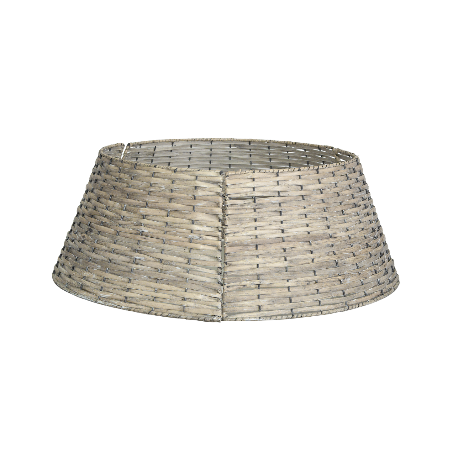 3-Panel Natural Wash Detachable Wicker Christmas Tree Skirt