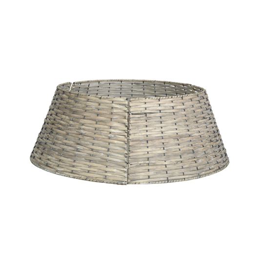 3-Panel Natural Wash Detachable Wicker Christmas Tree Skirt