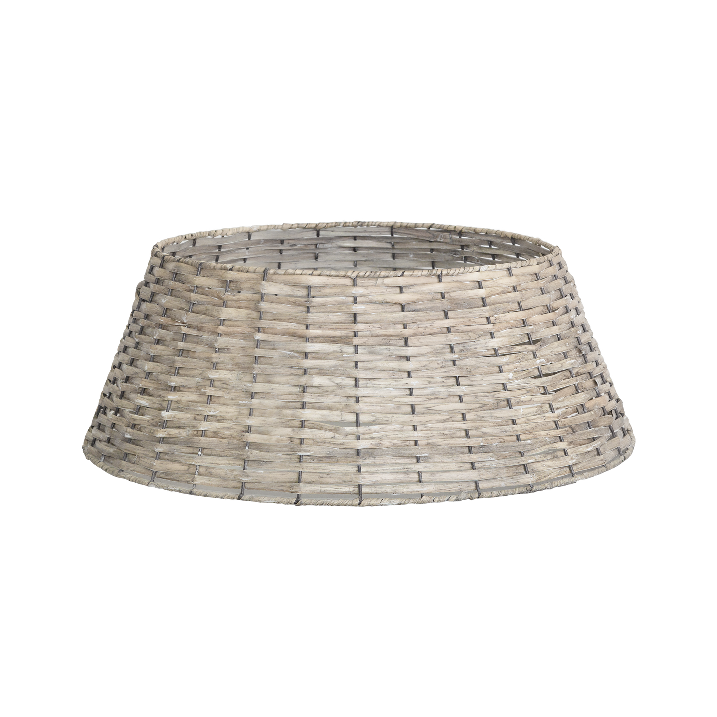 2-Panel Natural Wash Detachable Wicker Christmas Tree Skirt