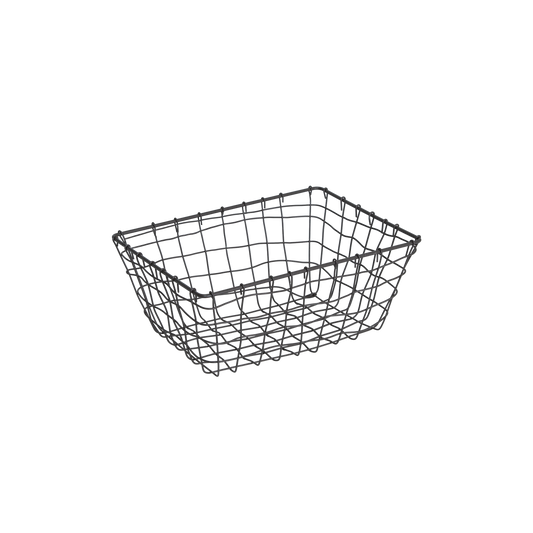 Rectangular Seagrass Edge Metal Wire Basket