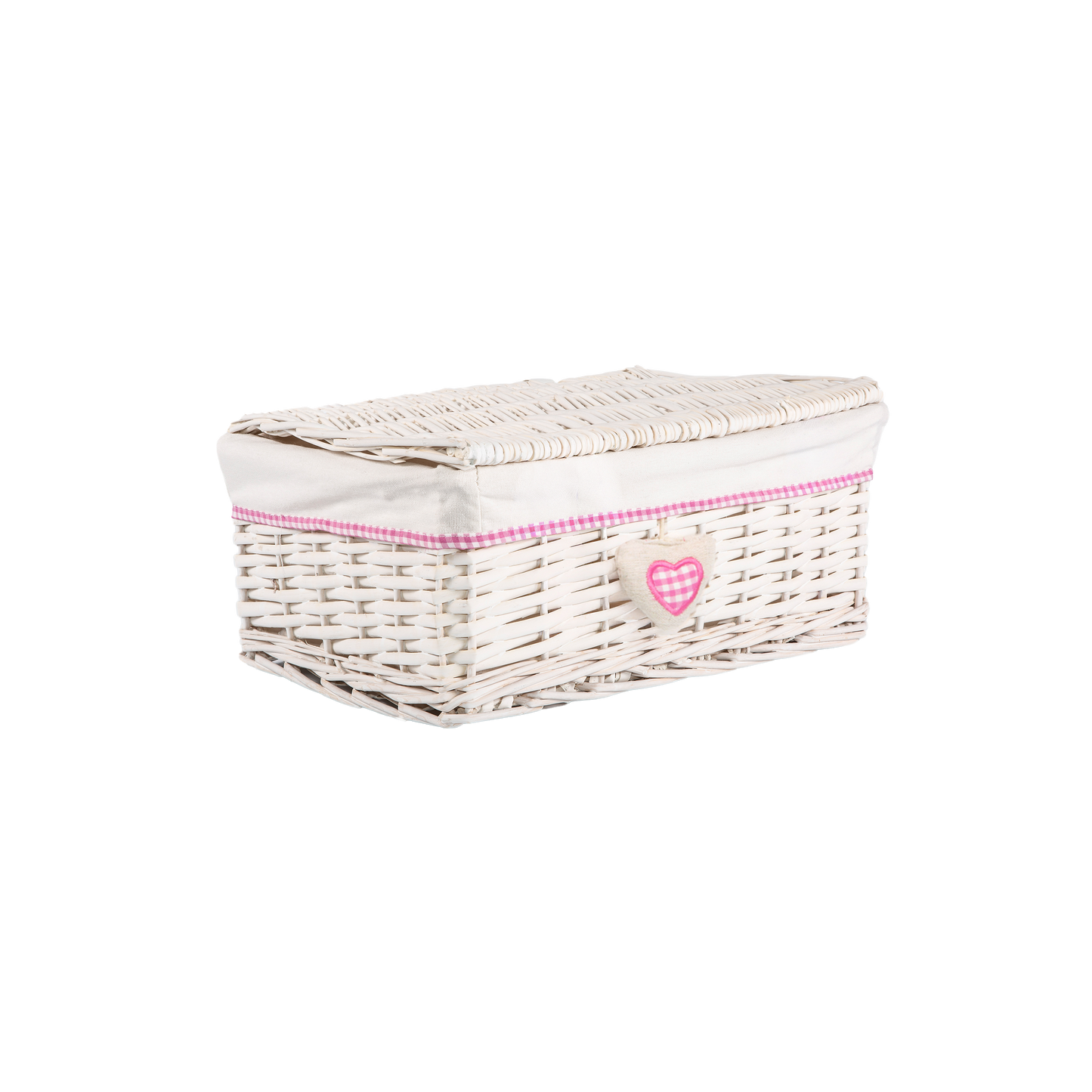 White Wicker Hamper Basket with Lining - 3 Sizes