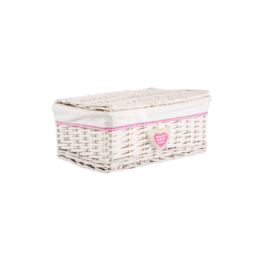 White Wicker Hamper Basket with Lining - 3 Sizes