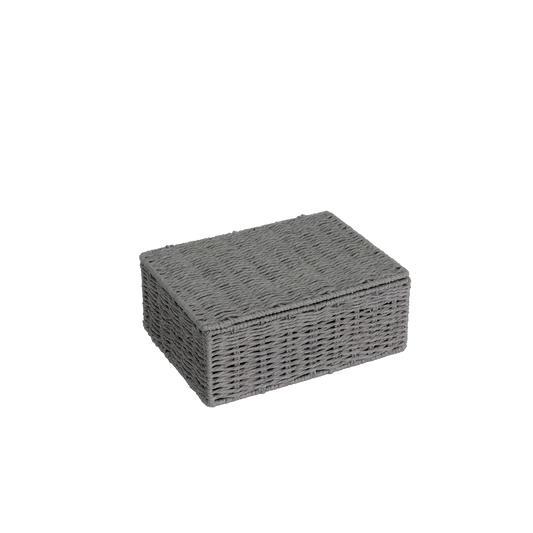 Grey Paper Rope Storage Hamper Basket Box - 3 Sizes
