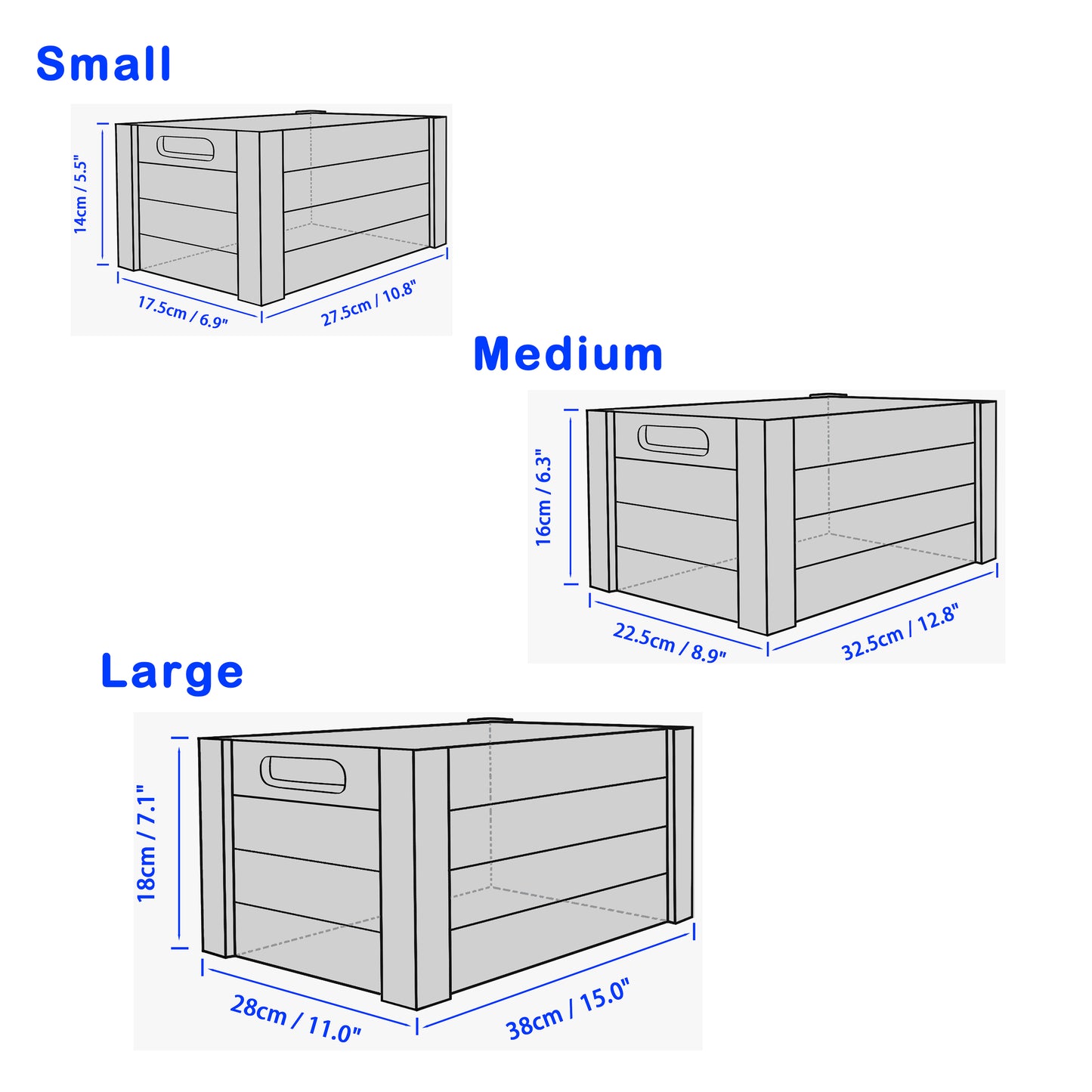 Brown Oval Cut-out Wooden Crate - 3 Sizes