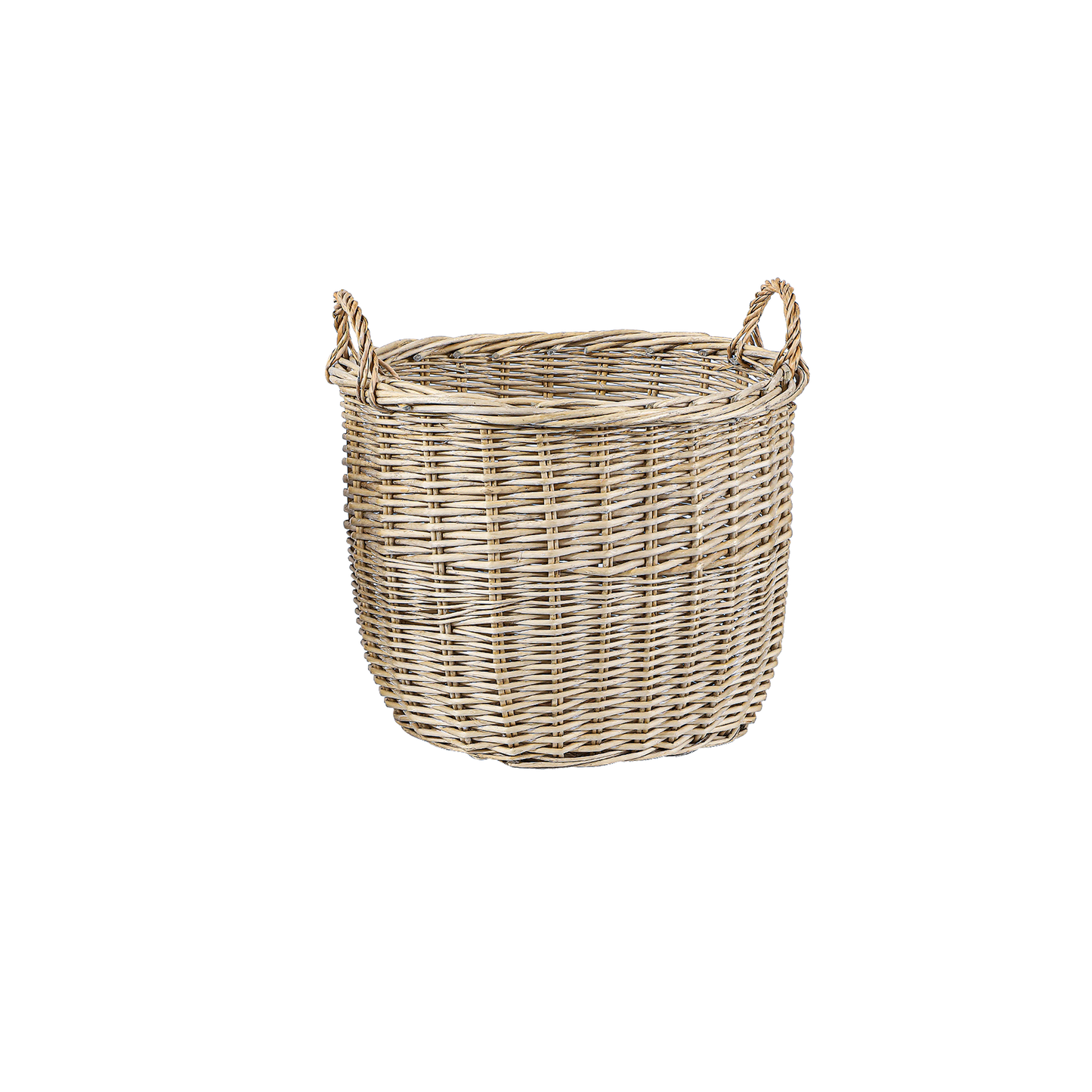 Antique Wash Oval Wicker Storage Basket - 2 Sizes