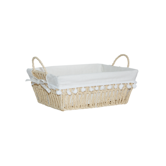 Storage Hamper Basket with Handle - Seagrass / Paper Rope