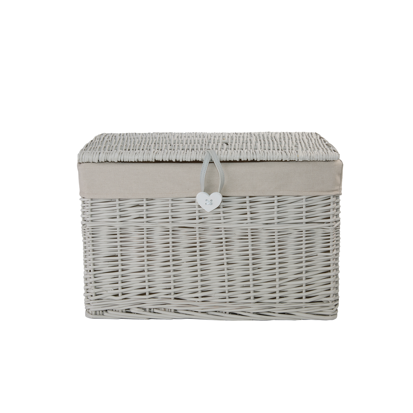 Light Grey Wicker Storage Hamper Basket with Lining - 4 Sizes