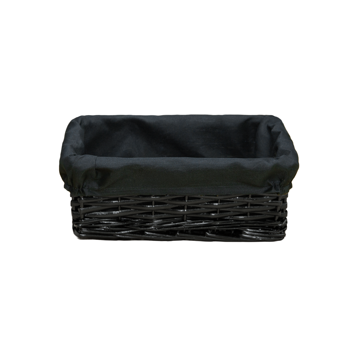 Black Wicker Storage Basket with Lining - 3 Sizes