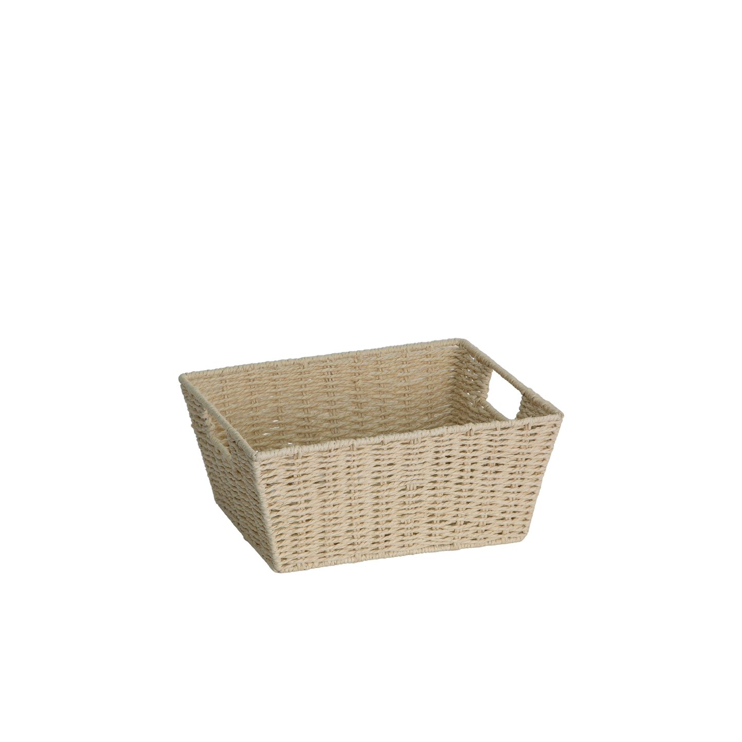 Tapered Paper Rope Storage Basket Tray -Grey / Beige