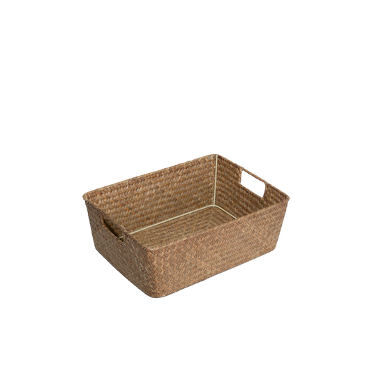 Seagrass Woven Storage Basket with Handle