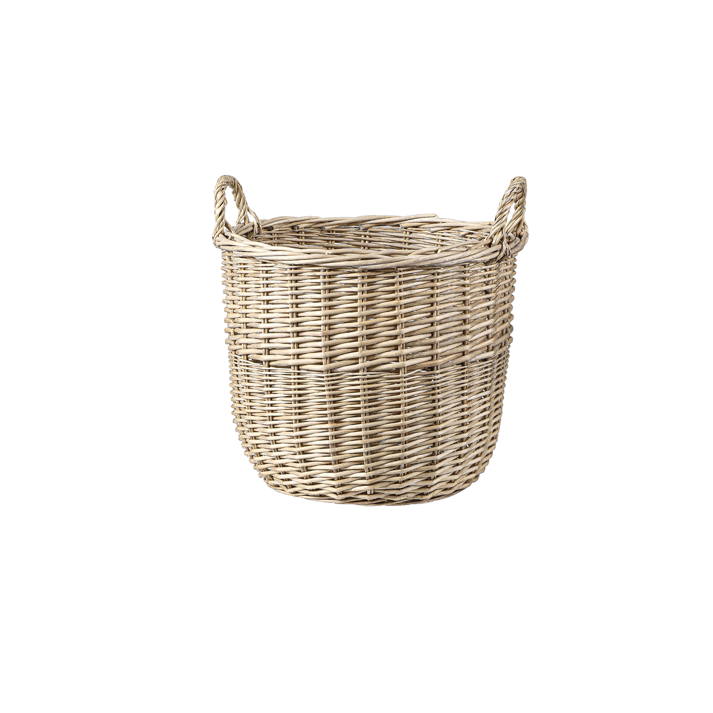 Antique Wash Round Wicker Storage Basket - 2 Sizes