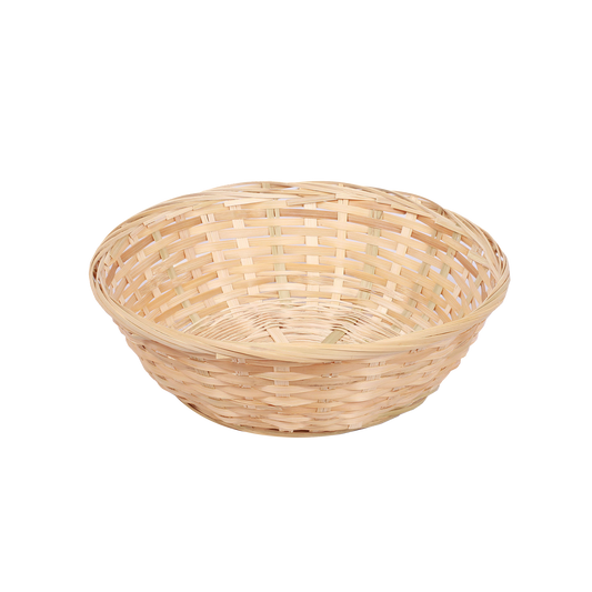 9" Round Bamboo Packing Basket Tray