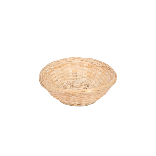 7" Round Bamboo Packing Basket Tray