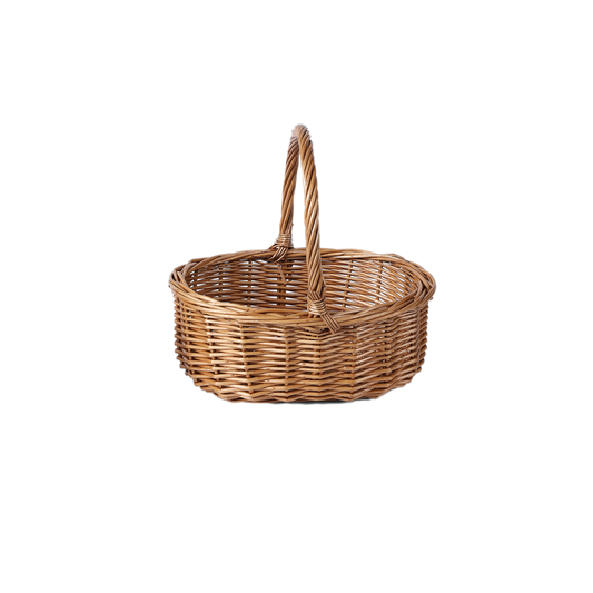 Small Light Steamed Wicker Shopper Basket Set 2