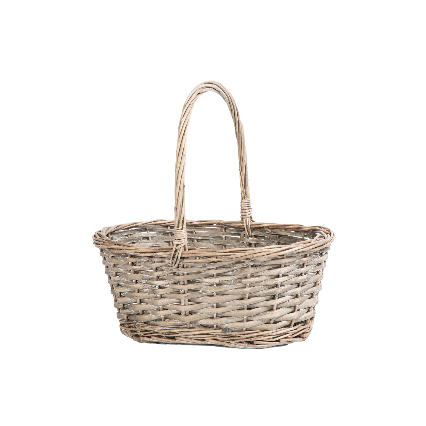 Small Antique Wash Wicker Shopper Basket