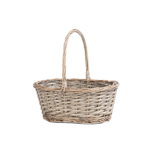 Small Antique Wash Wicker Shopper Basket