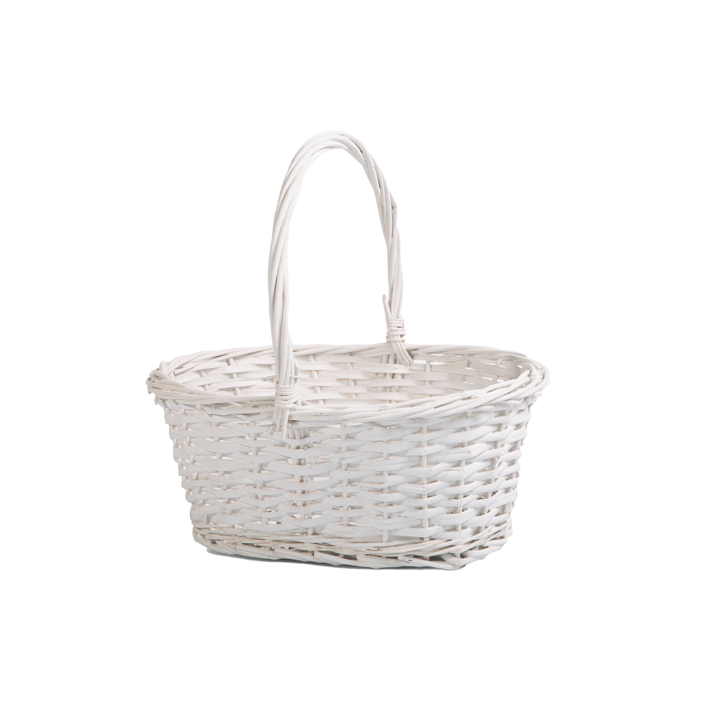 Small White Wicker Shopper Basket