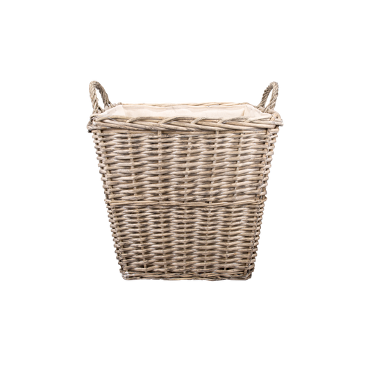 Square Antique Wash Log Basket / Storage Basket