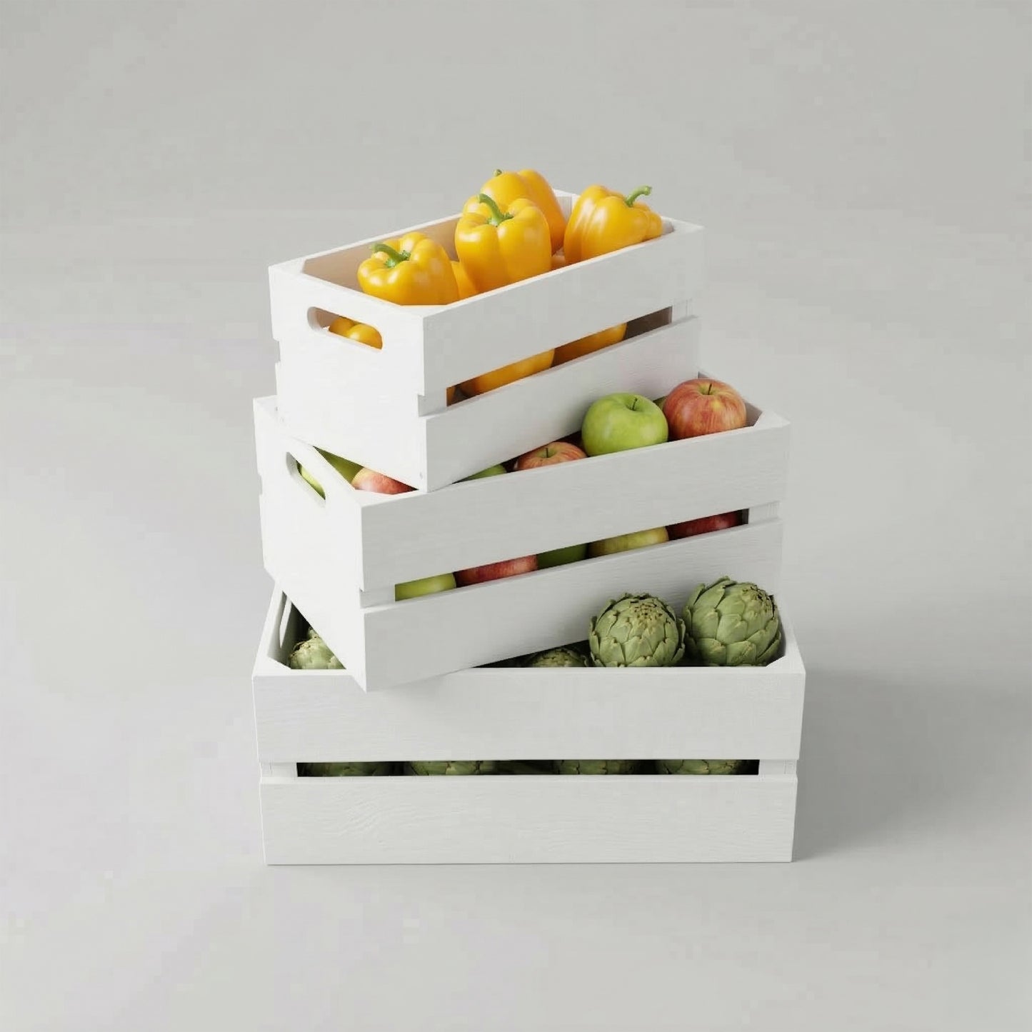 White Wooden Crate Display Trough - 3 Sizes