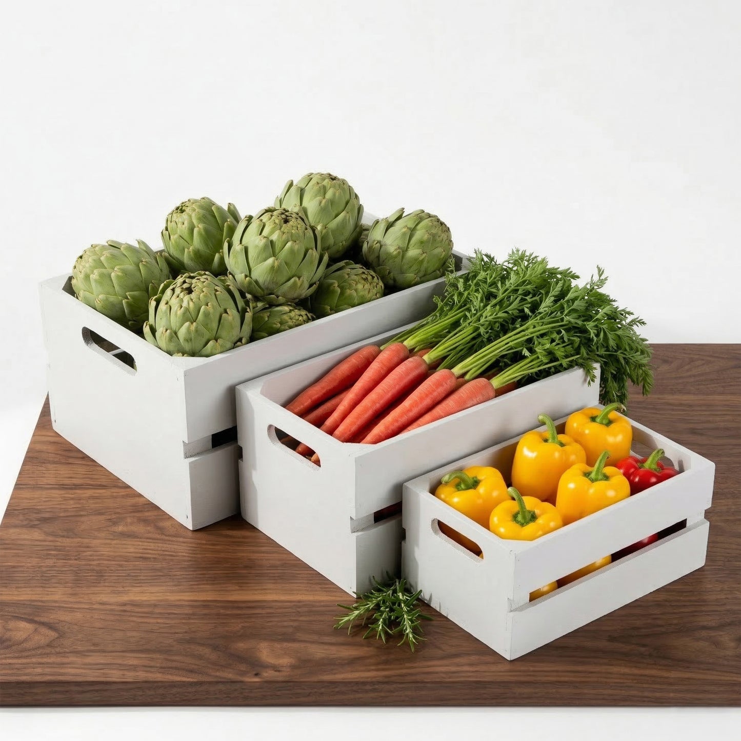 Grey Wooden Crate Display Trough - 3 Sizes