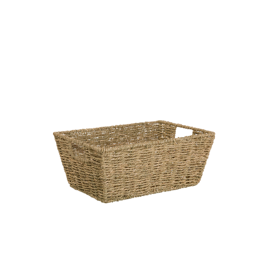 Tapered Seagrass Storage Basket Tray