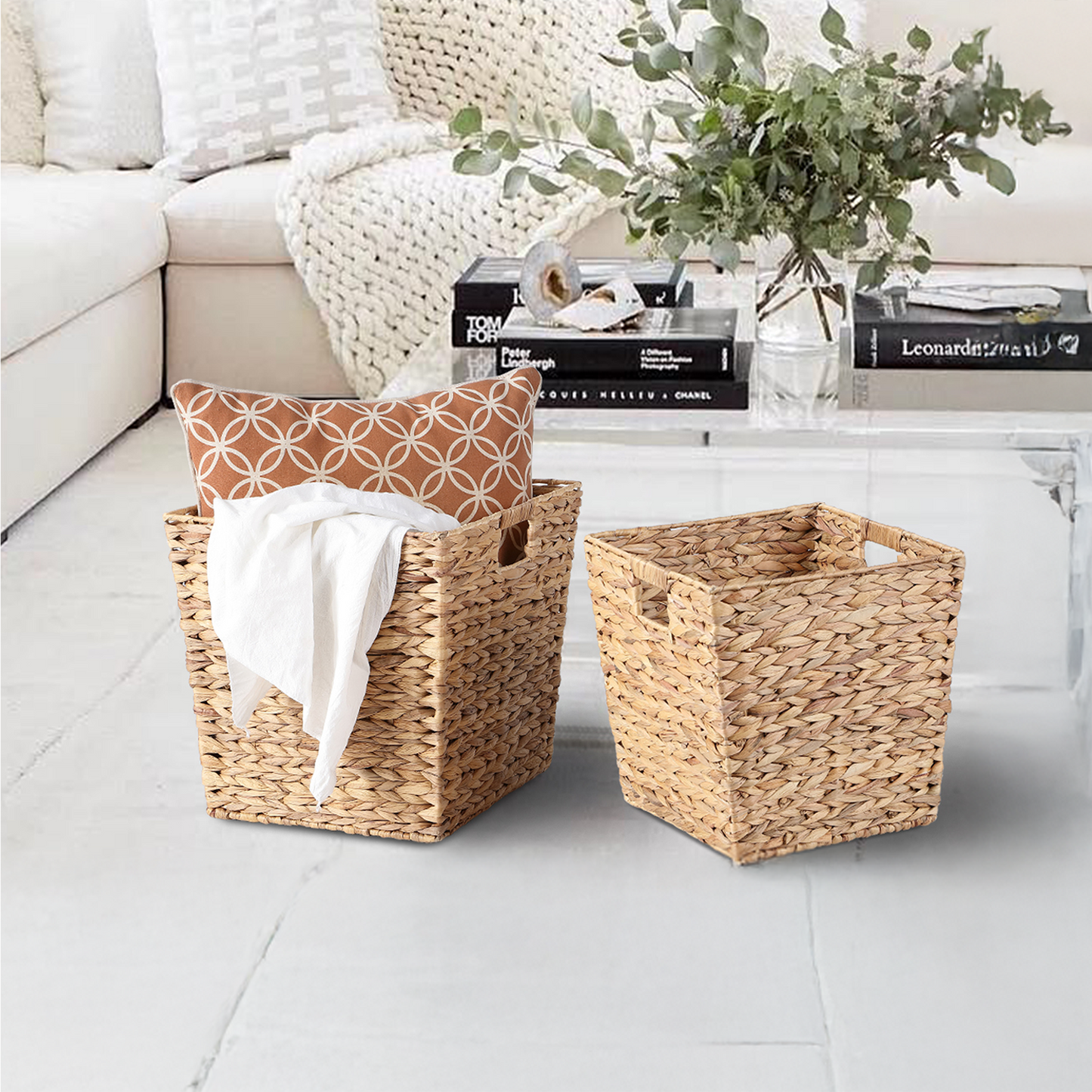 Tapered Water Hyacinth Storage Basket - 2 Sizes