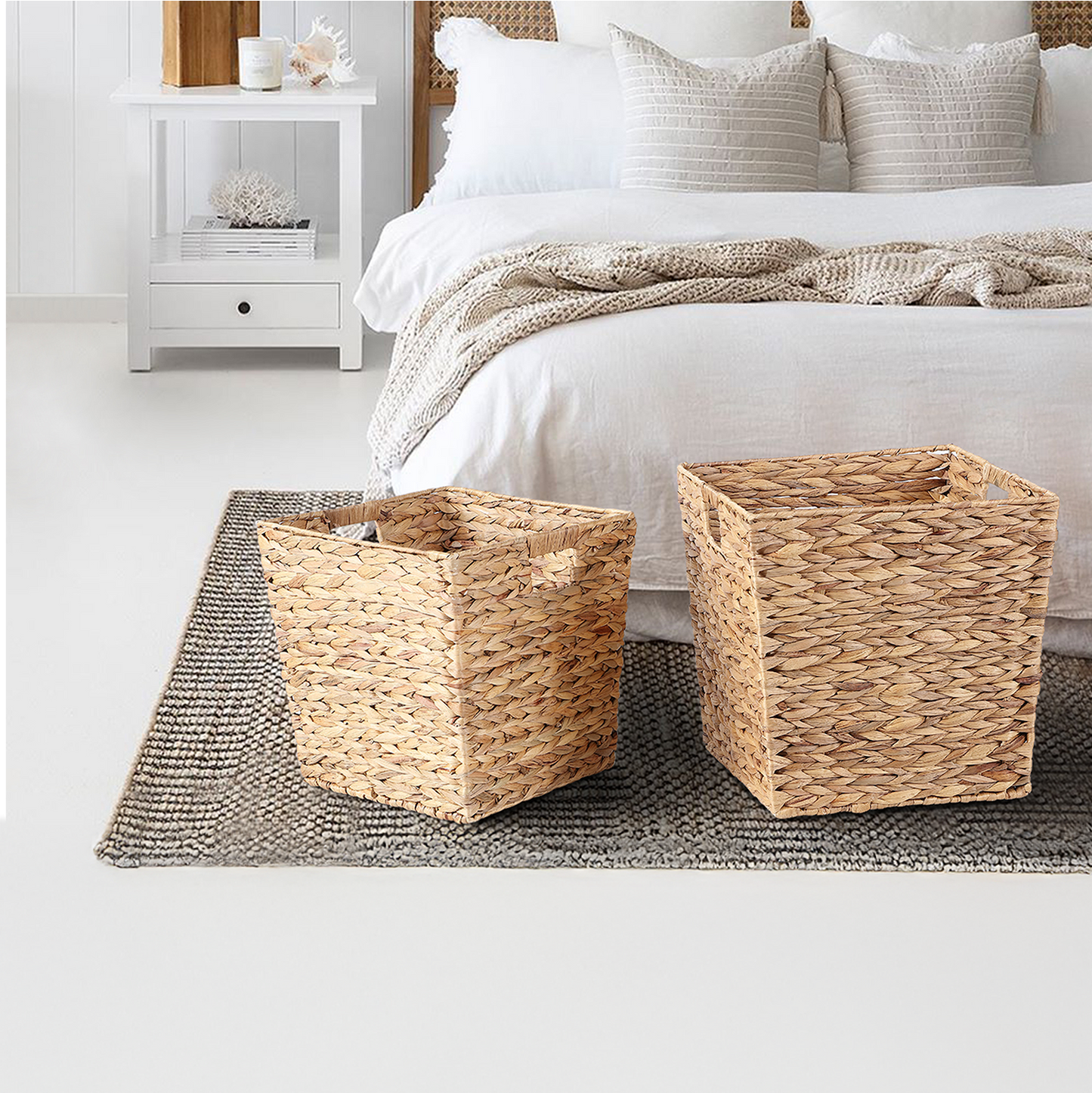 Tapered Water Hyacinth Storage Basket - 2 Sizes