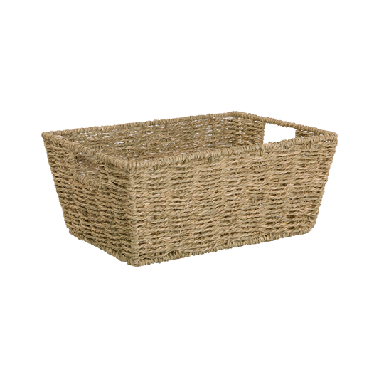 Tapered Seagrass Storage Basket Tray