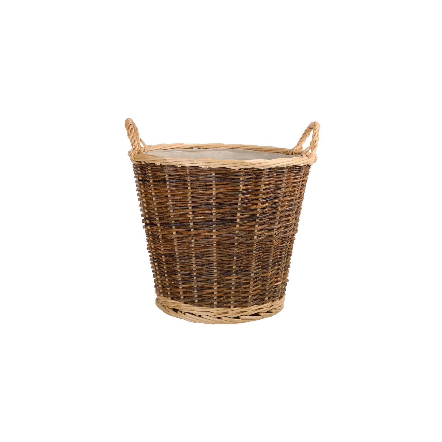 Unpeeled Round Wicker Log Basket