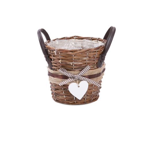Unpeeled Willow Basket Planter with Plastic Lining - 3 Sizes