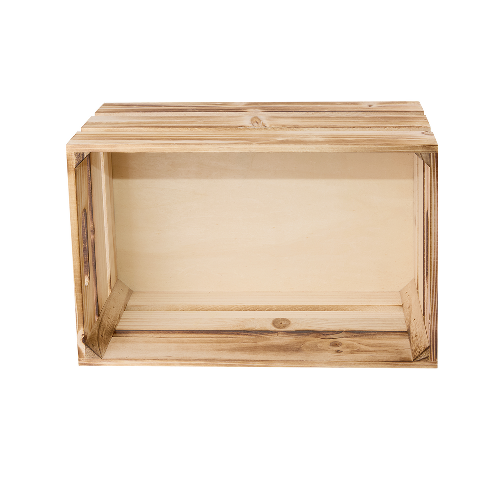 Unvarnished Slatted Wooden Storage Crate - 3 Sizes – Wickerfield